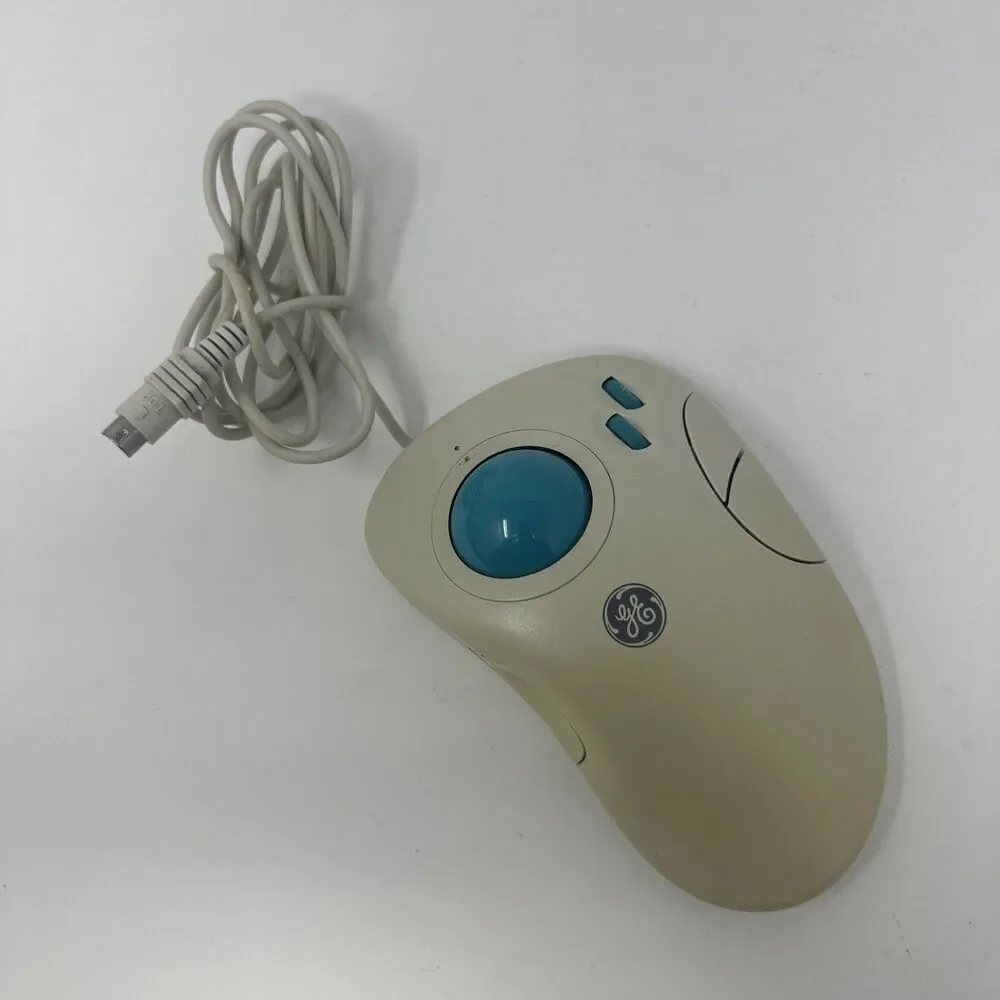 GE Vintage Trackball Mouse with Dual Wheel DB9 PS/2